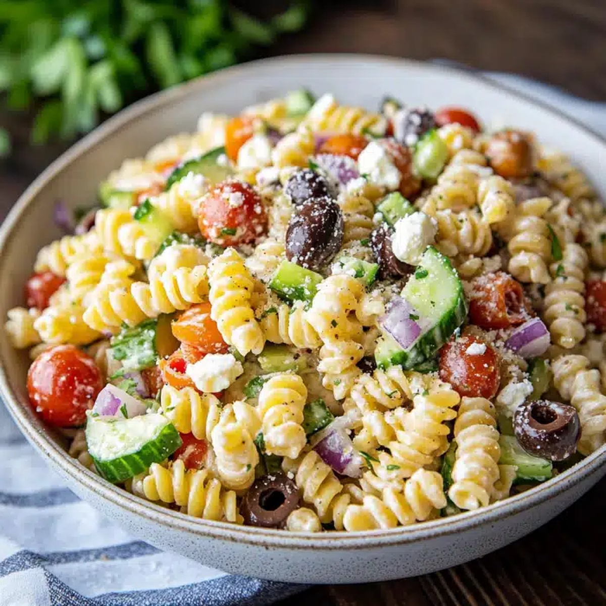 Zesty Tangy Pasta Salad with Fresh Veggies: Your Warm-Weather Staple
